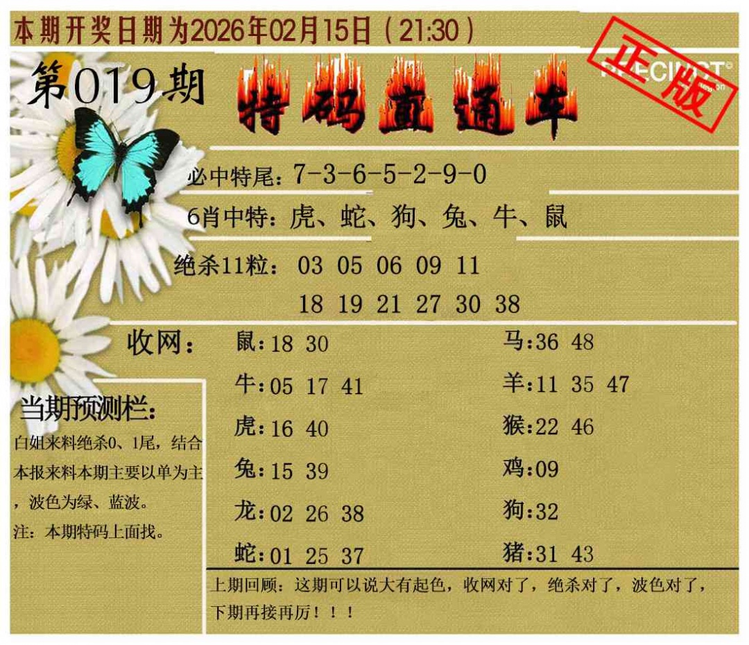 019期特码直通车[图]