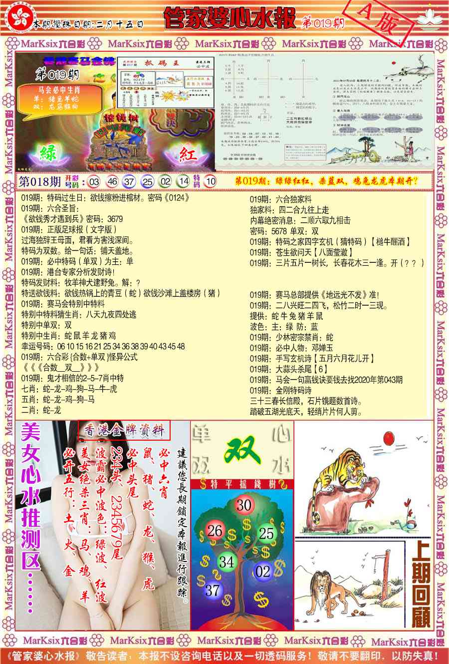 019期管家婆心水报A[图]