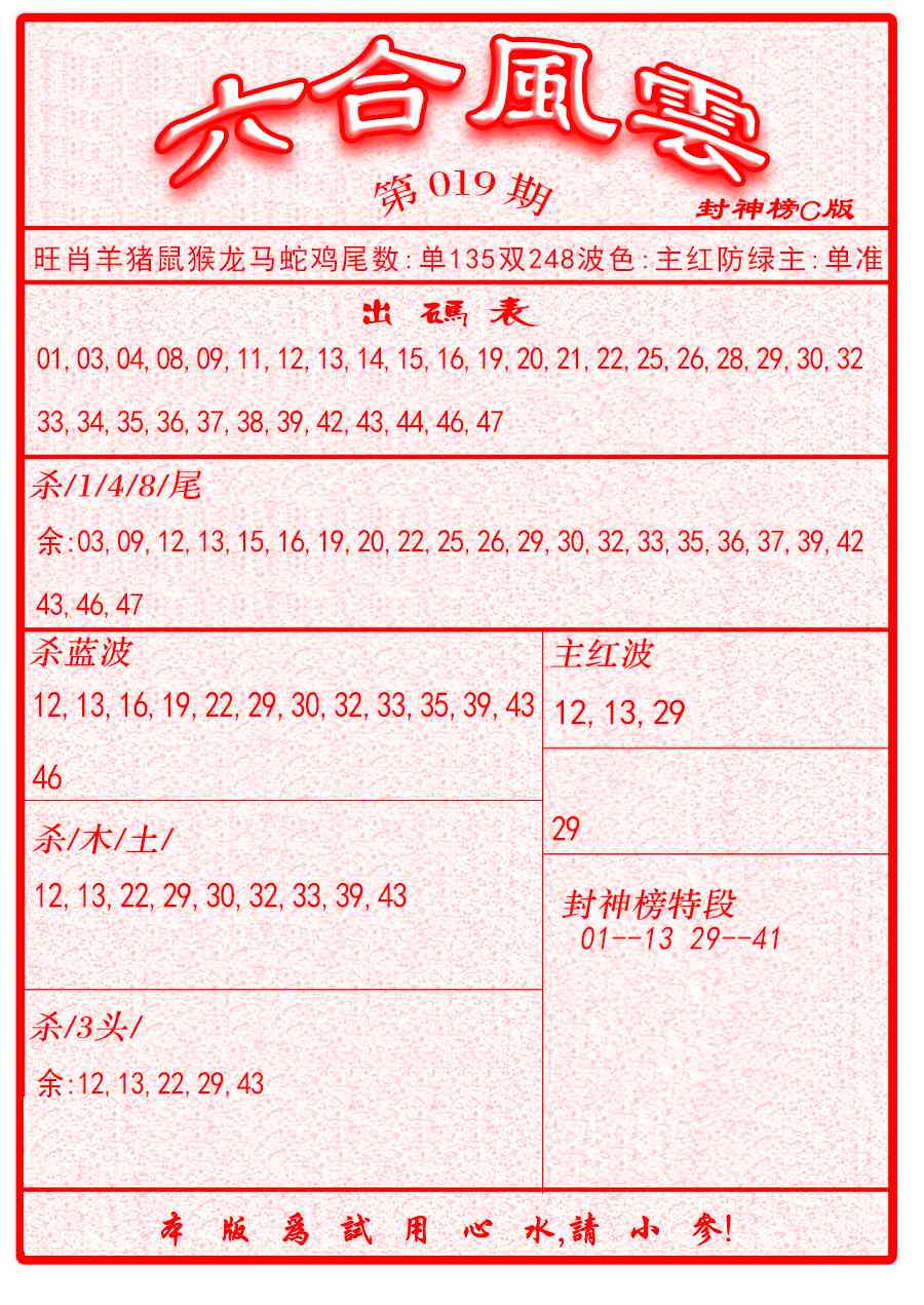 019期六合风云B面[图]