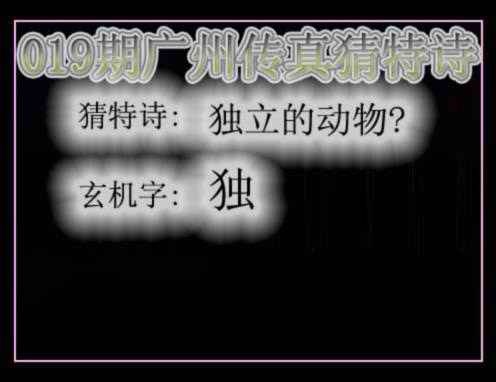 019期广州传真猜特诗[图]