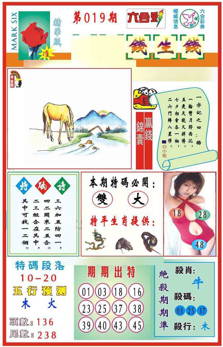 019期马经钱生钱(新图推荐)[图]